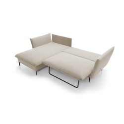 GLOSS Left-Handed Corner Sofa with Sleep Function, Free-Standing Set with Pillows in RIVIERA 38 Green Fabric GLOSS Left-Handed Corner Sofa with Sleep Function, Free-Standing Set with Pillows in RIVIERA 38 Green Fabric