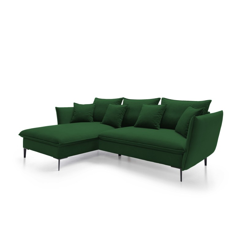 "GLOSS Left-Handed Corner Sofa with Sleep Function, Free-Standing Set with Pillows in RIVIERA 41 Platinum Fabric" "GLOSS Left-Handed Corner Sofa with Sleep Function, Free-Standing Set with Pillows in RIVIERA 41 Platinum Fabric"