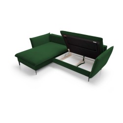 "GLOSS Left-Handed Corner Sofa with Sleep Function, Free-Standing Set with Pillows in RIVIERA 41 Platinum Fabric" "GLOSS Left-Handed Corner Sofa with Sleep Function, Free-Standing Set with Pillows in RIVIERA 41 Platinum Fabric"