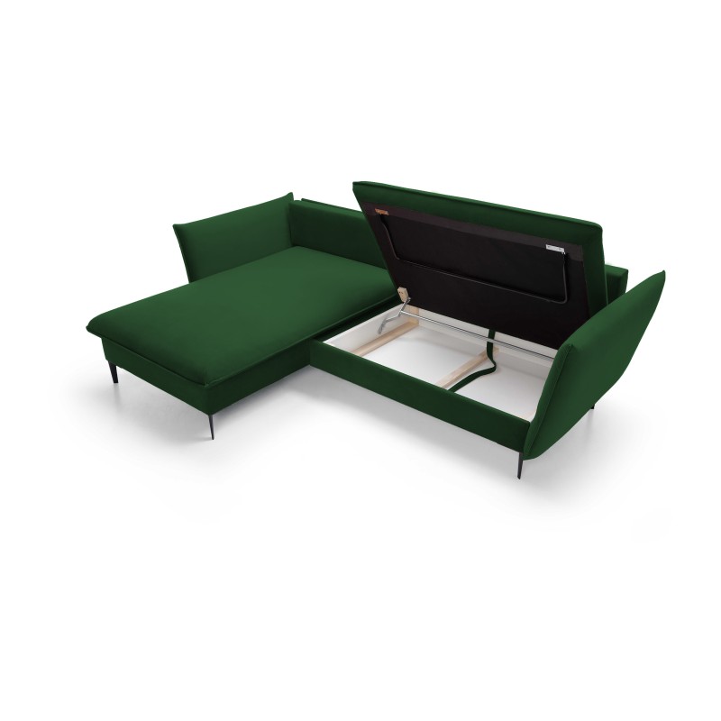 "GLOSS Left-Handed Corner Sofa with Sleep Function, Free-Standing Set with Pillows in RIVIERA 41 Platinum Fabric" "GLOSS Left-Handed Corner Sofa with Sleep Function, Free-Standing Set with Pillows in RIVIERA 41 Platinum Fabric"