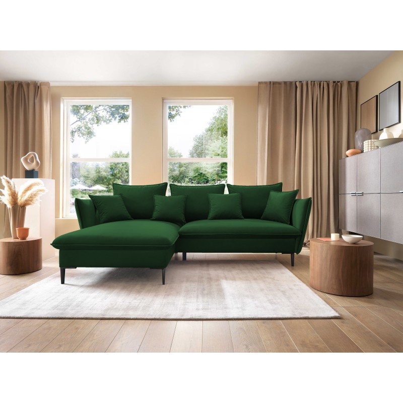 "GLOSS Left-Handed Corner Sofa with Sleep Function, Free-Standing Set with Pillows in RIVIERA 41 Platinum Fabric" "GLOSS Left-Handed Corner Sofa with Sleep Function, Free-Standing Set with Pillows in RIVIERA 41 Platinum Fabric"