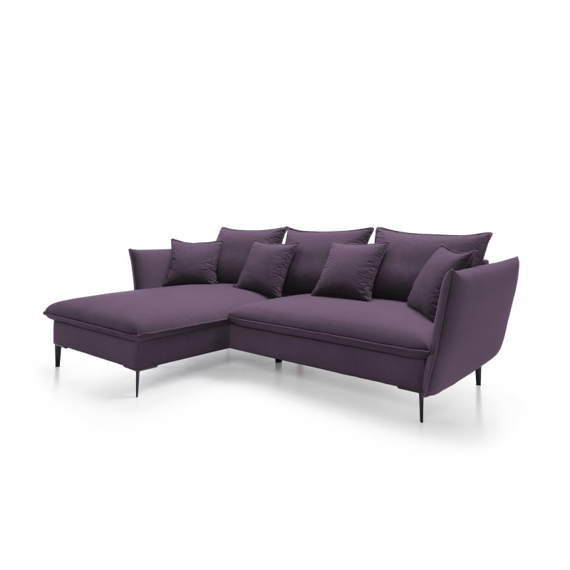 GLOSS Left-Handed Corner Sofa with Sleep Function, Free-Standing Set with Pillows in RIVIERA 76 Mint Fabric GLOSS Left-Handed Corner Sofa with Sleep Function, Free-Standing Set with Pillows in RIVIERA 76 Mint Fabric