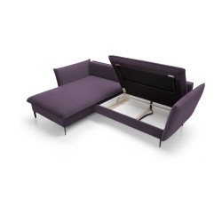 GLOSS Left-Handed Corner Sofa with Sleep Function, Free-Standing Set with Pillows in RIVIERA 76 Mint Fabric GLOSS Left-Handed Corner Sofa with Sleep Function, Free-Standing Set with Pillows in RIVIERA 76 Mint Fabric