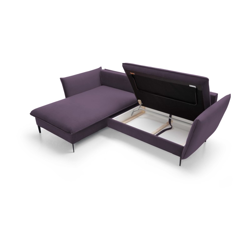 GLOSS Left-Handed Corner Sofa with Sleep Function, Free-Standing Set with Pillows in RIVIERA 76 Mint Fabric GLOSS Left-Handed Corner Sofa with Sleep Function, Free-Standing Set with Pillows in RIVIERA 76 Mint Fabric