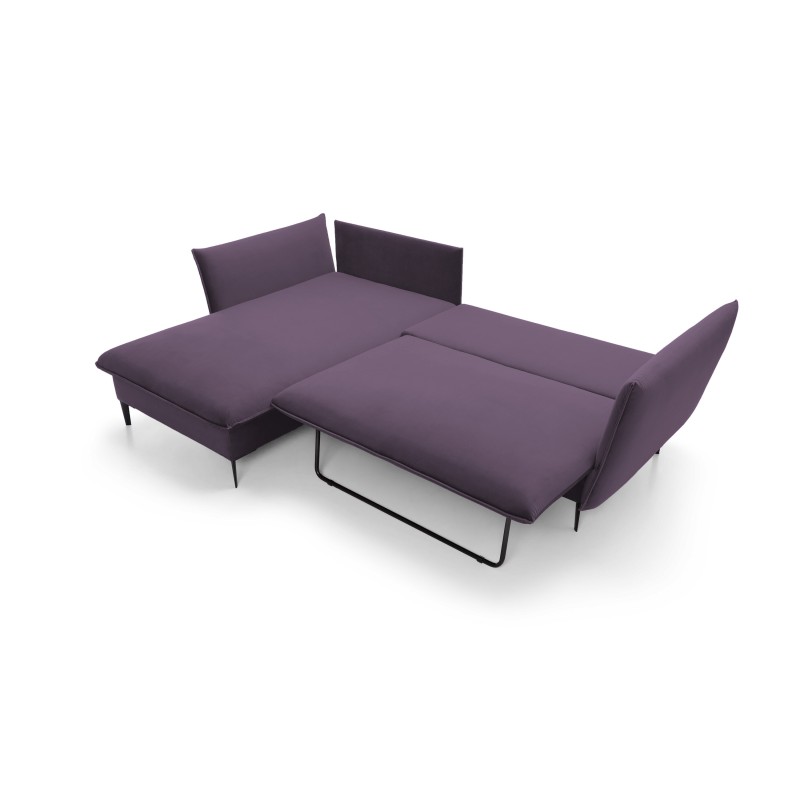 GLOSS Left-Handed Corner Sofa with Sleep Function, Free-Standing Set with Pillows in RIVIERA 76 Mint Fabric GLOSS Left-Handed Corner Sofa with Sleep Function, Free-Standing Set with Pillows in RIVIERA 76 Mint Fabric