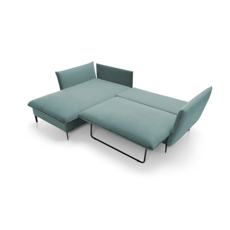 "GLOSS Left-Handed Corner Sofa with Sleeping Function, Free-Standing Set with Pillows in RIVIERA 80 Light Grey Fabric" "GLOSS Left-Handed Corner Sofa with Sleeping Function, Free-Standing Set with Pillows in RIVIERA 80 Light Grey Fabric"