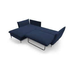 GLOSS Left-Handed Corner Sofa with Sleeping Function, Freestanding Set with Pillows in RIVIERA 96 Dark Grey Fabric GLOSS Left-Handed Corner Sofa with Sleeping Function, Freestanding Set with Pillows in RIVIERA 96 Dark Grey Fabric
