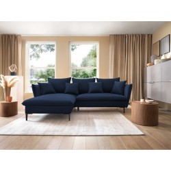 GLOSS Left-Handed Corner Sofa with Sleeping Function, Freestanding Set with Pillows in RIVIERA 96 Dark Grey Fabric GLOSS Left-Handed Corner Sofa with Sleeping Function, Freestanding Set with Pillows in RIVIERA 96 Dark Grey Fabric