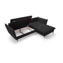 GLOSS Right-Handed Corner Sofa with Sleeping Function, Free-Standing Fabric Set with Pillows in RIVIERA 16 Cappuccino GLOSS Right-Handed Corner Sofa with Sleeping Function, Free-Standing Fabric Set with Pillows in RIVIERA 16 Cappuccino