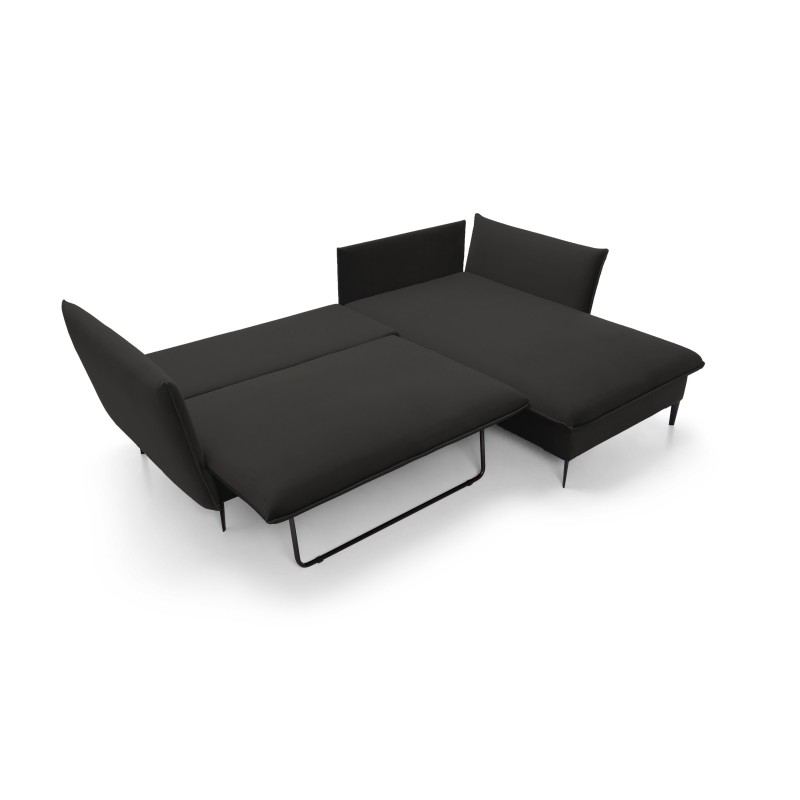 GLOSS Right-Handed Corner Sofa with Sleeping Function, Free-Standing Fabric Set with Pillows in RIVIERA 16 Cappuccino GLOSS Right-Handed Corner Sofa with Sleeping Function, Free-Standing Fabric Set with Pillows in RIVIERA 16 Cappuccino