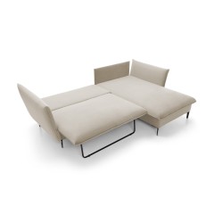 GLOSS Right-Handed Corner Sofa with Sleep Function, Free-Standing Set with Pillows in RIVIERA 38 Green Fabric GLOSS Right-Handed Corner Sofa with Sleep Function, Free-Standing Set with Pillows in RIVIERA 38 Green Fabric