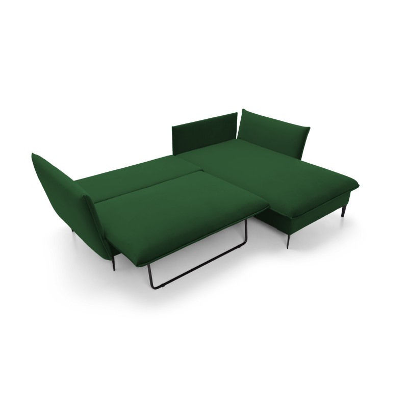 GLOSS Right-Hand Corner Sofa with Sleep Function, Free-Standing Set with Cushions in RIVIERA 41 Platinum Fabric GLOSS Right-Hand Corner Sofa with Sleep Function, Free-Standing Set with Cushions in RIVIERA 41 Platinum Fabric