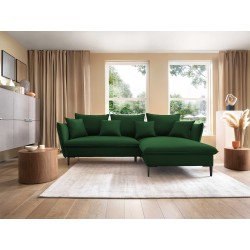 GLOSS Right-Hand Corner Sofa with Sleep Function, Free-Standing Set with Cushions in RIVIERA 41 Platinum Fabric GLOSS Right-Hand Corner Sofa with Sleep Function, Free-Standing Set with Cushions in RIVIERA 41 Platinum Fabric
