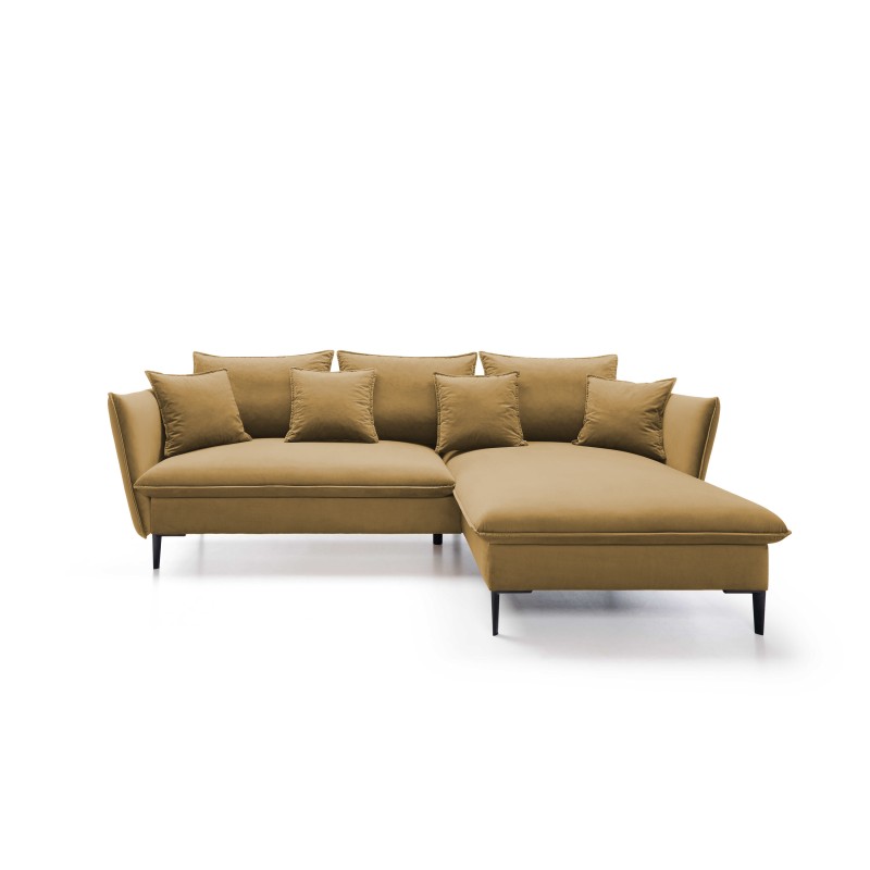 GLOSS Right-Hand Corner Sofa Bed with Free-Standing Cushion Set in RIVIERA 61 Burgundy Fabric GLOSS Right-Hand Corner Sofa Bed with Free-Standing Cushion Set in RIVIERA 61 Burgundy Fabric