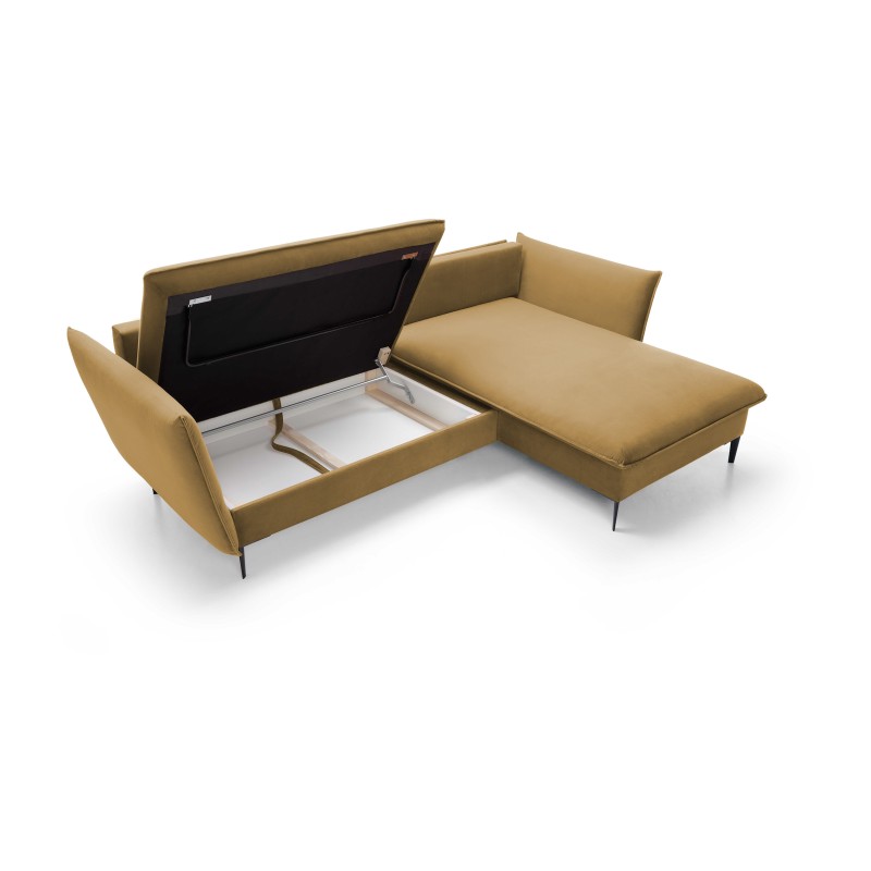 GLOSS Right-Hand Corner Sofa Bed with Free-Standing Cushion Set in RIVIERA 61 Burgundy Fabric GLOSS Right-Hand Corner Sofa Bed with Free-Standing Cushion Set in RIVIERA 61 Burgundy Fabric