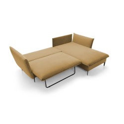 GLOSS Right-Hand Corner Sofa Bed with Free-Standing Cushion Set in RIVIERA 61 Burgundy Fabric GLOSS Right-Hand Corner Sofa Bed with Free-Standing Cushion Set in RIVIERA 61 Burgundy Fabric