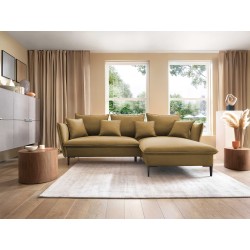 GLOSS Right-Hand Corner Sofa Bed with Free-Standing Cushion Set in RIVIERA 61 Burgundy Fabric GLOSS Right-Hand Corner Sofa Bed with Free-Standing Cushion Set in RIVIERA 61 Burgundy Fabric