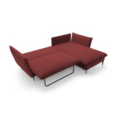GLOSS Right-Hand Corner Sofa with Sleep Function, Free-Standing Set with Cushions in RIVIERA 69 Purple Fabric GLOSS Right-Hand Corner Sofa with Sleep Function, Free-Standing Set with Cushions in RIVIERA 69 Purple Fabric