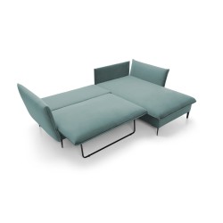 GLOSS Right-Handed Corner Sofa with Sleeping Function, Free-Standing Set with Pillows in RIVIERA 80 Light Grey Fabric GLOSS Right-Handed Corner Sofa with Sleeping Function, Free-Standing Set with Pillows in RIVIERA 80 Light Grey Fabric
