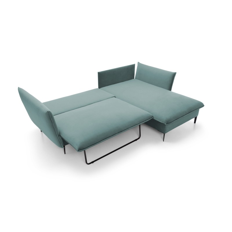 GLOSS Right-Handed Corner Sofa with Sleeping Function, Free-Standing Set with Pillows in RIVIERA 80 Light Grey Fabric GLOSS Right-Handed Corner Sofa with Sleeping Function, Free-Standing Set with Pillows in RIVIERA 80 Light Grey Fabric