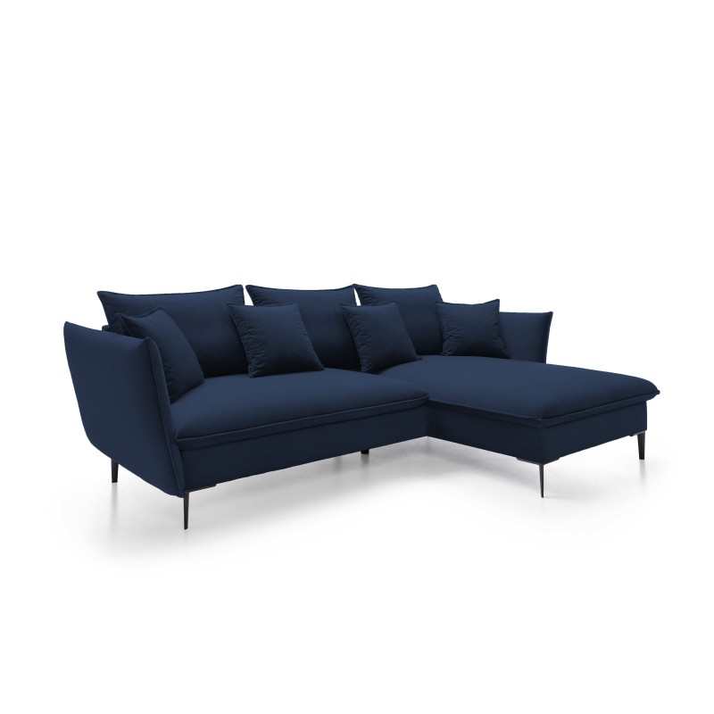 GLOSS Right-Handed Corner Sofa with Sleep Function, Freestanding Fabric Set with Pillows in RIVIERA 96 Dark Grey GLOSS Right-Handed Corner Sofa with Sleep Function, Freestanding Fabric Set with Pillows in RIVIERA 96 Dark Grey