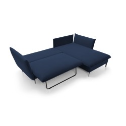 GLOSS Right-Handed Corner Sofa with Sleep Function, Freestanding Fabric Set with Pillows in RIVIERA 96 Dark Grey GLOSS Right-Handed Corner Sofa with Sleep Function, Freestanding Fabric Set with Pillows in RIVIERA 96 Dark Grey
