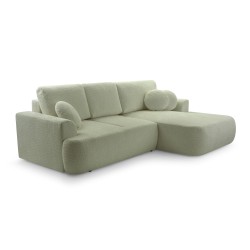 VELO Free-Standing L-Shaped Right Side Corner Sofa with Sleep Function in Coral 55 Fabric