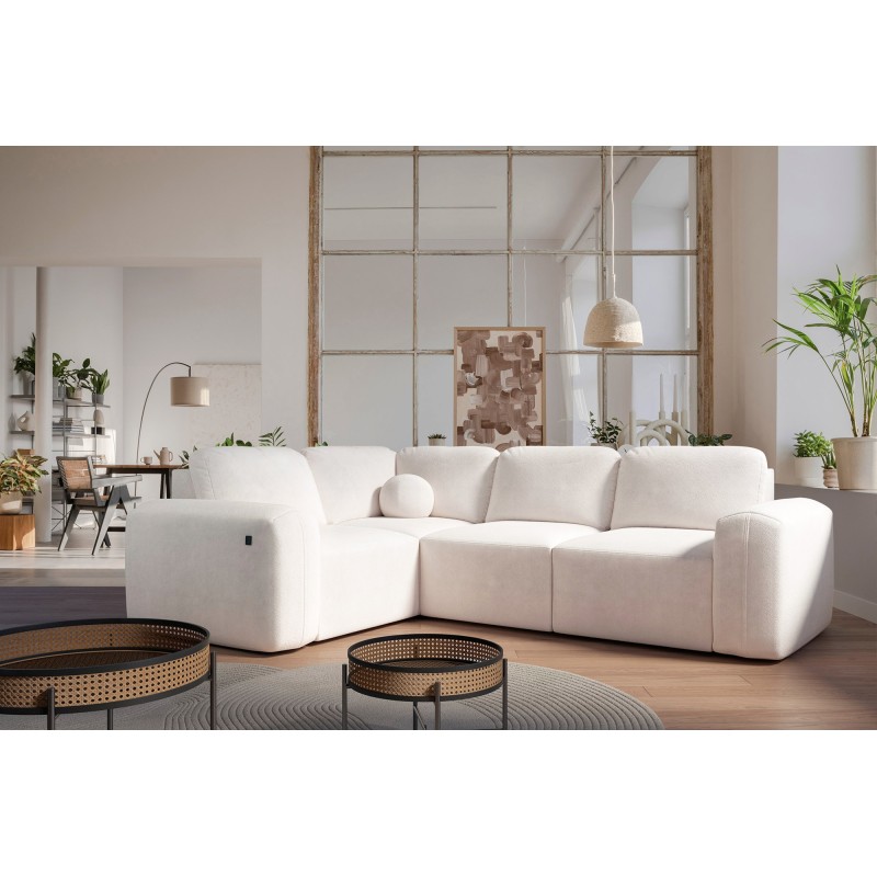 Ecksofa Monaco II mit Schlaffunktion in Samtstoff, Velo 621 - Eleganz und Funktionalität in einem