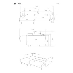 ADEL Free-Standing Left Corner Unit in ANTHOLOGY 20 Fabric ADEL Free-Standing Left Corner Unit in ANTHOLOGY 20 Fabric
