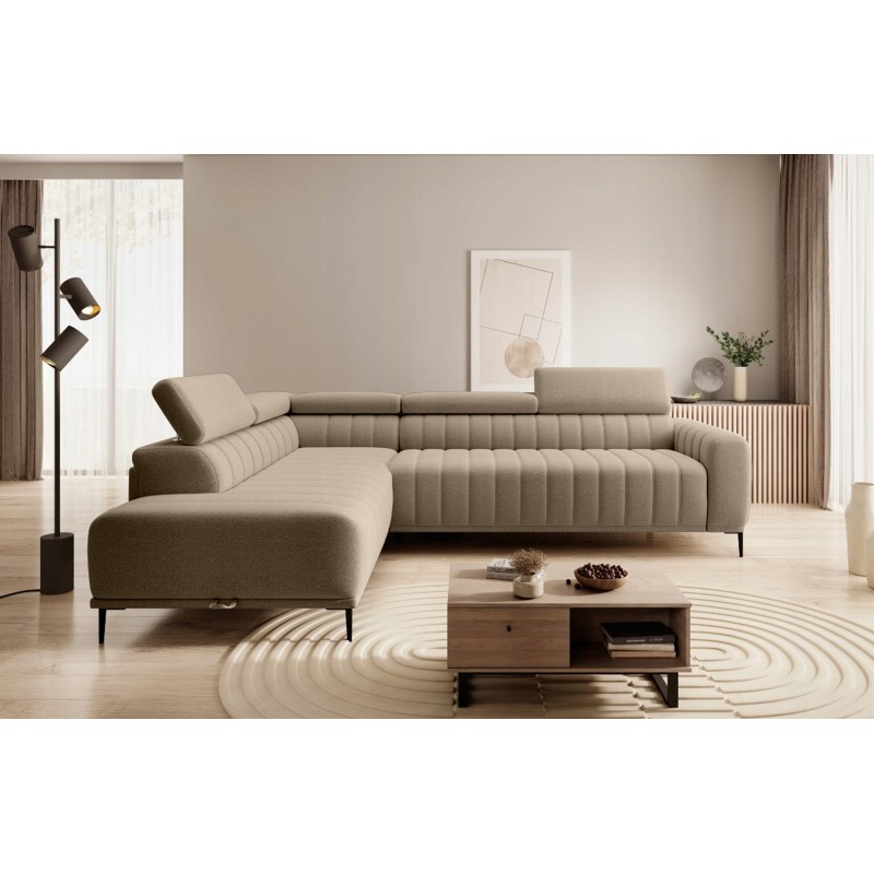 GANDI 120 Left-hand Corner Sofa Bed with Italian Salvador 03 Cappuccino System Mattress by WERSAL GANDI 120 Left-hand Corner Sofa Bed with Italian Salvador 03 Cappuccino System Mattress by WERSAL