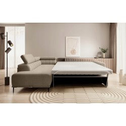 GANDI 120 Left-hand Corner Sofa Bed with Italian Salvador 03 Cappuccino System Mattress by WERSAL GANDI 120 Left-hand Corner Sofa Bed with Italian Salvador 03 Cappuccino System Mattress by WERSAL