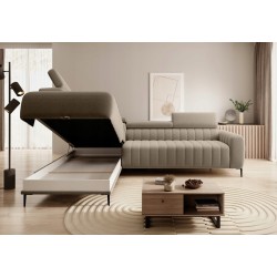 GANDI 120 Left-hand Corner Sofa Bed with Italian Salvador 03 Cappuccino System Mattress by WERSAL GANDI 120 Left-hand Corner Sofa Bed with Italian Salvador 03 Cappuccino System Mattress by WERSAL