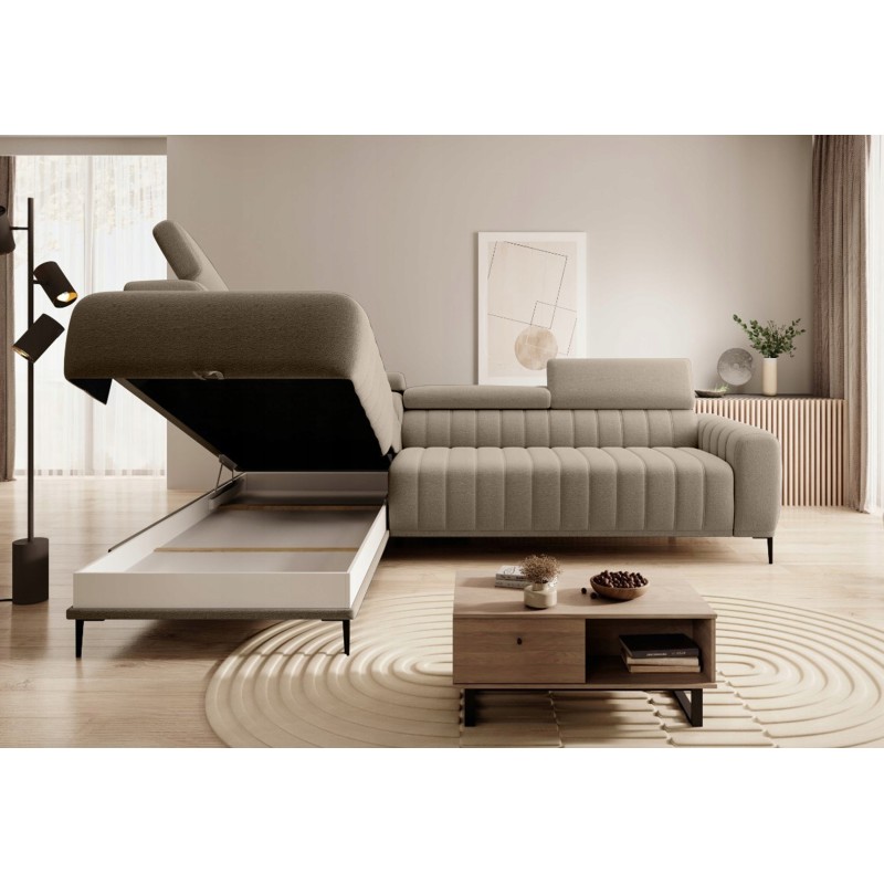 GANDI 120 Left-hand Corner Sofa Bed with Italian Salvador 03 Cappuccino System Mattress by WERSAL GANDI 120 Left-hand Corner Sofa Bed with Italian Salvador 03 Cappuccino System Mattress by WERSAL
