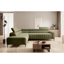 GANDI 120 Left-Handed Corner Sofa Bed with Italian System Mattress, Salvador 10 Green by WERSAL GANDI 120 Left-Handed Corner Sofa Bed with Italian System Mattress, Salvador 10 Green by WERSAL
