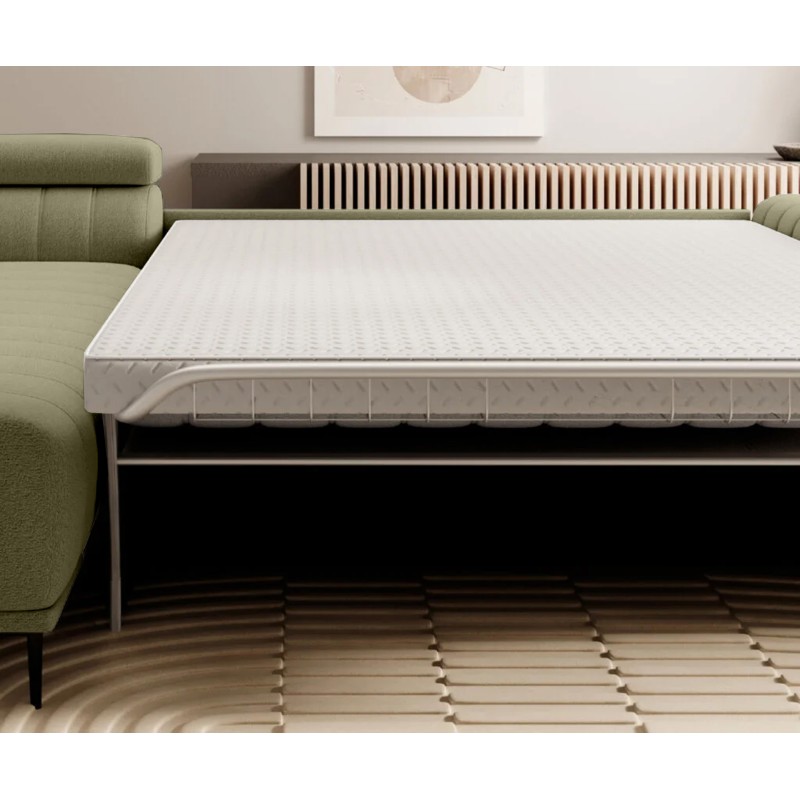 GANDI 120 Left-Handed Corner Sofa Bed with Italian System Mattress, Salvador 10 Green by WERSAL GANDI 120 Left-Handed Corner Sofa Bed with Italian System Mattress, Salvador 10 Green by WERSAL