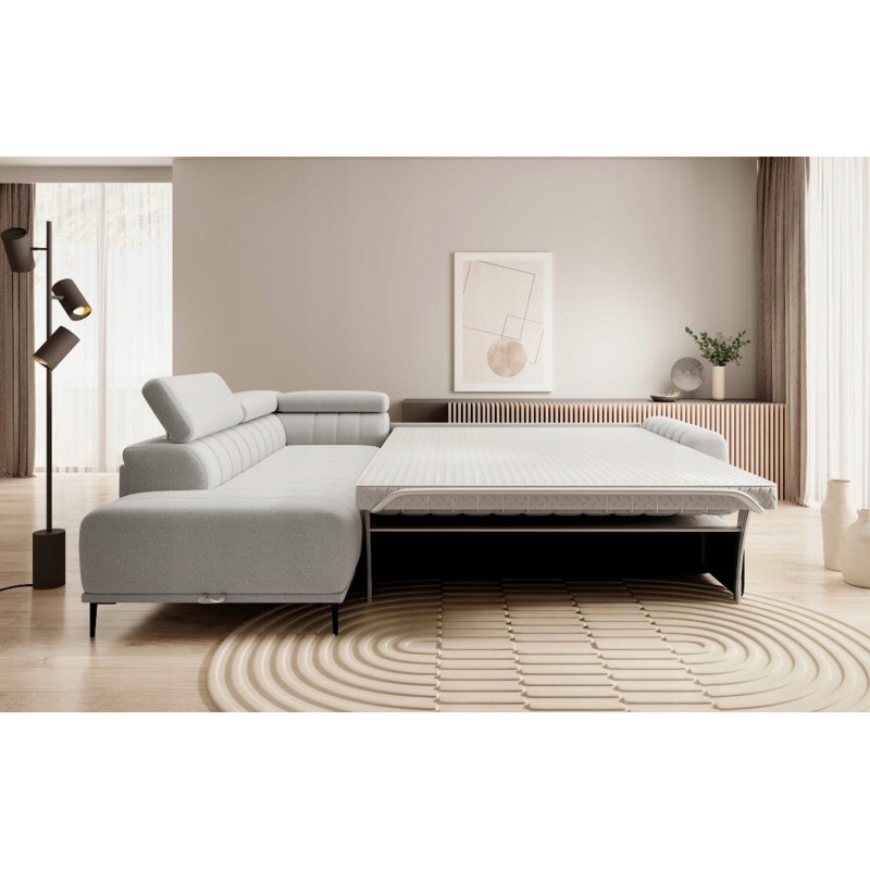 GANDI 120 Left-Handed Corner Sofa with Italian Mattress System, Salvador 13 Ash Grey Variant by WERSAL GANDI 120 Left-Handed Corner Sofa with Italian Mattress System, Salvador 13 Ash Grey Variant by WERSAL