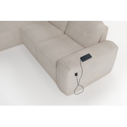 Elegantes Ecksofa Monaco I mit Schlaffunktion, bezogen mit Veloursstoff, Velo 631 Elegantes Ecksofa Monaco I mit Schlaffunktion, bezogen mit Veloursstoff, Velo 631