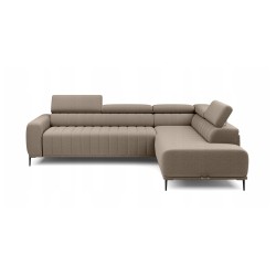 GANDI 120 Right-Side Corner Sofa with Italian Mattress System in Salvador 03 Cappuccino by WERSAL