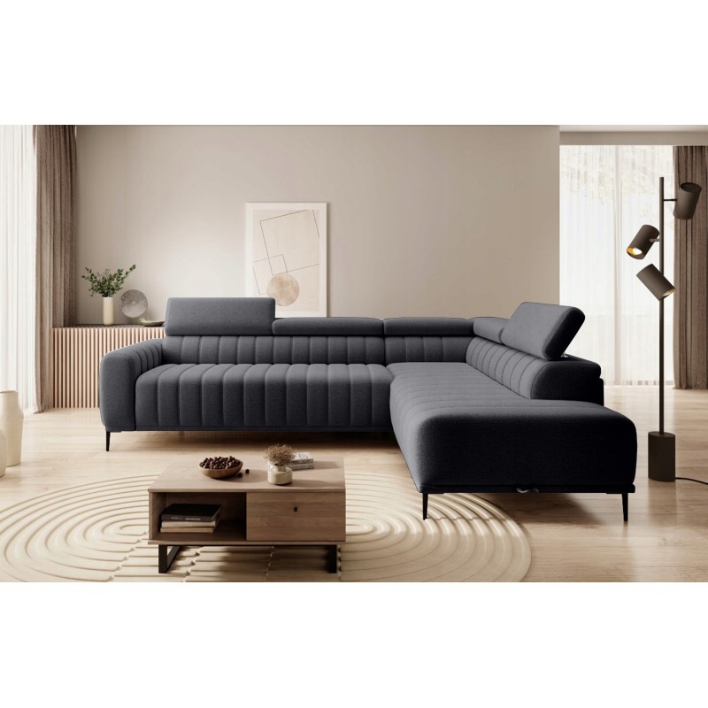 GANDI 120 Right-Handed Corner Sofa with Italian Mattress System Salvador 16 in Graphite WERSAL GANDI 120 Right-Handed Corner Sofa with Italian Mattress System Salvador 16 in Graphite WERSAL
