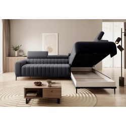 GANDI 120 Right-Handed Corner Sofa with Italian Mattress System Salvador 16 in Graphite WERSAL GANDI 120 Right-Handed Corner Sofa with Italian Mattress System Salvador 16 in Graphite WERSAL