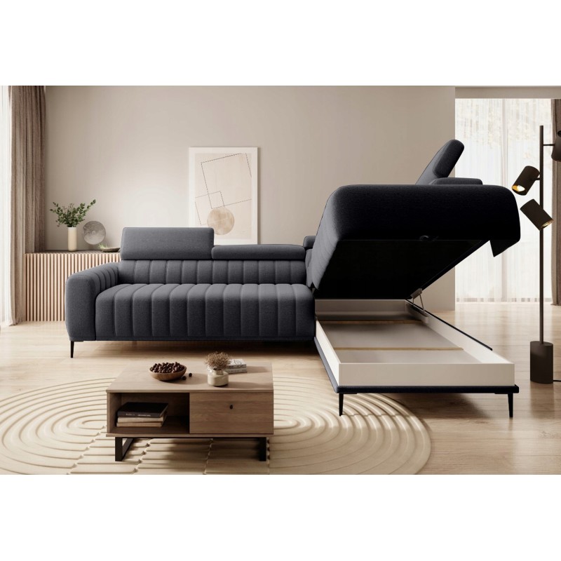 GANDI 120 Right-Handed Corner Sofa with Italian Mattress System Salvador 16 in Graphite WERSAL GANDI 120 Right-Handed Corner Sofa with Italian Mattress System Salvador 16 in Graphite WERSAL