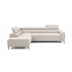 GANDI 140 Left-Handed Corner Sofa with Italian Mattress System in Salvador 01 Beige by WERSAL