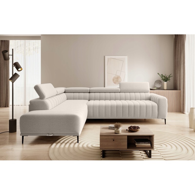 GANDI 140 Left-Handed Corner Sofa with Italian Mattress System in Salvador 01 Beige by WERSAL GANDI 140 Left-Handed Corner Sofa with Italian Mattress System in Salvador 01 Beige by WERSAL