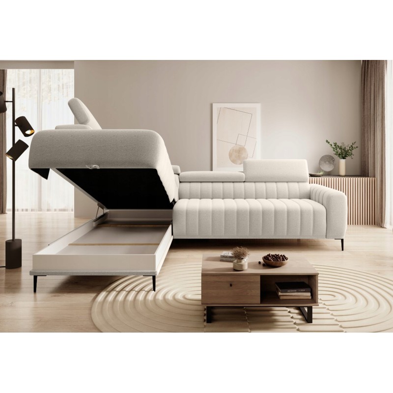 GANDI 140 Left-Handed Corner Sofa with Italian Mattress System in Salvador 01 Beige by WERSAL GANDI 140 Left-Handed Corner Sofa with Italian Mattress System in Salvador 01 Beige by WERSAL