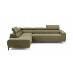 GANDI 140 Left-Handed Corner Sofa with Italian Mattress System, Salvador 10 Green by WERSAL