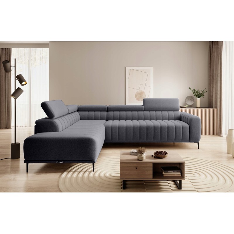 GANDI 140 Left-Handed Corner Sofa with Italian Salvador 15 Mattress System in Dark Grey by WERSAL GANDI 140 Left-Handed Corner Sofa with Italian Salvador 15 Mattress System in Dark Grey by WERSAL