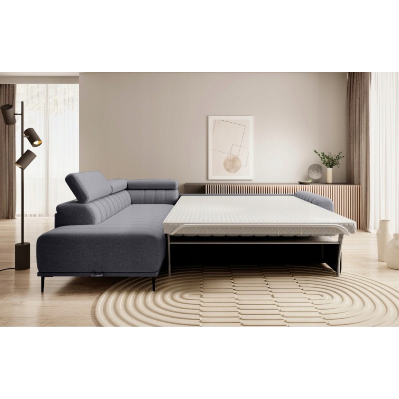 GANDI 140 Left-Handed Corner Sofa with Italian Salvador 15 Mattress System in Dark Grey by WERSAL GANDI 140 Left-Handed Corner Sofa with Italian Salvador 15 Mattress System in Dark Grey by WERSAL