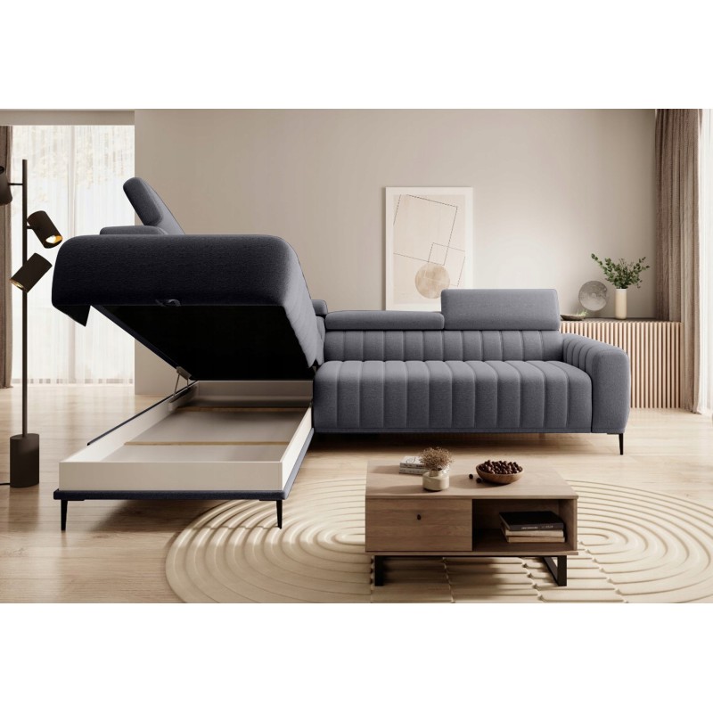 GANDI 140 Left-Handed Corner Sofa with Italian Salvador 15 Mattress System in Dark Grey by WERSAL GANDI 140 Left-Handed Corner Sofa with Italian Salvador 15 Mattress System in Dark Grey by WERSAL