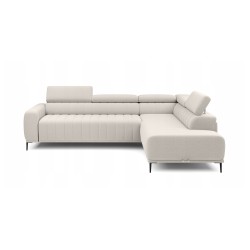 GANDI 140 Right-Handed Corner Sofa with Italian Mattress System in Salvador 01 Beige by WERSAL