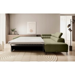 GANDI 140 Right-Hand Corner Sofa with Italian Mattress System, Salvador 10 Green, by WERSAL GANDI 140 Right-Hand Corner Sofa with Italian Mattress System, Salvador 10 Green, by WERSAL